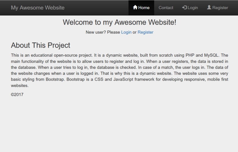 php/mysql website from scratch