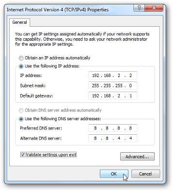 static ip adress example