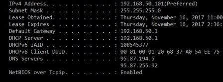 ip config command prompt